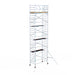 Rollgerüst Euroscaffold Basic 135x250 10,2m Arbeitshöhe Carbonplattform gegen Fassade - Gerüstexpress.de