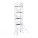 Rollgerüst Euroscaffold Basic 135x250 11,2m Arbeitshöhe Carbonplattform gegen Fassade - Gerüstexpress.de