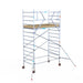 Rollgerüst Euroscaffold Basic 135x250 5,2m Arbeitshöhe Carbonplattform gegen Fassade - Gerüstexpress.de
