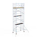 Rollgerüst Euroscaffold Basic 135x250 8,2m Arbeitshöhe an der Fassade - Gerüstexpress.de