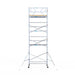 Rollgerüst Euroscaffold Basic 135x250 9,2m Arbeitshöhe an der Fassade - Gerüstexpress.de