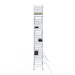 Rollgerüst Euroscaffold Basic 135x305 10,2m Arbeitshöhe an der Fassade - Gerüstexpress.de