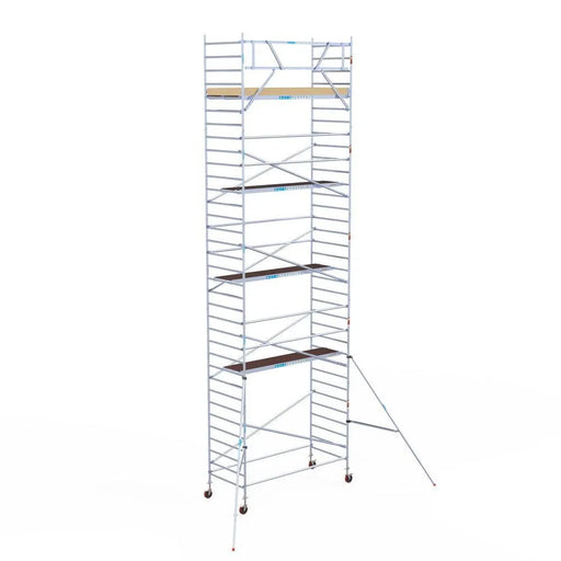 Rollgerüst Euroscaffold Basic 135x305 11,2m Arbeitshöhe an der Fassade - Gerüstexpress.de