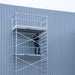 Rollgerüst Euroscaffold Basic 135x305 11,2m Arbeitshöhe Carbonplattform gegen Fassade - Gerüstexpress.de
