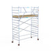 Rollgerüst Euroscaffold Basic 135x305 5,2m Arbeitshöhe an der Fassade - Gerüstexpress.de