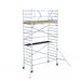 Rollgerüst Euroscaffold Basic 135x305 6,2m Arbeitshöhe an der Fassade - Gerüstexpress.de