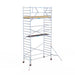 Rollgerüst Euroscaffold Basic 135x305 7,2m Arbeitshöhe an der Fassade - Gerüstexpress.de