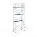 Rollgerüst Euroscaffold Basic 135x305 9,2m Arbeitshöhe an der Fassade - Gerüstexpress.de