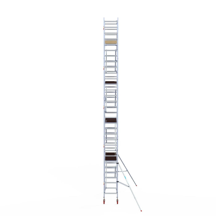 Rollgerüst Euroscaffold Basic 75x190 10,2m Arbeitshöhe an der Fassade - Gerüstexpress.de