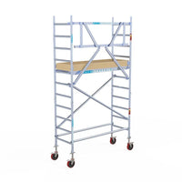 Rollgerüst Euroscaffold Basic 75x190 4,2m Arbeitshöhe an der Fassade