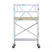 Rollgerüst Euroscaffold Basic 75x190 4,2m Arbeitshöhe an der Fassade - Gerüstexpress.de