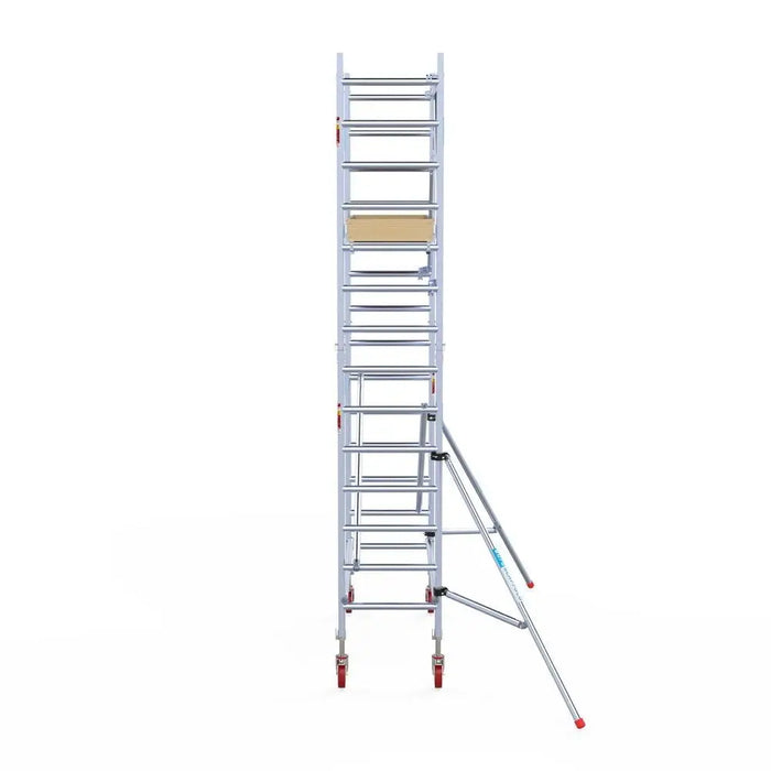 Rollgerüst Euroscaffold Basic 75x190 5,2m Arbeitshöhe an der Fassade - Gerüstexpress.de