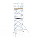 Rollgerüst Euroscaffold Basic 75x190 7,2m Arbeitshöhe an der Fassade - Gerüstexpress.de