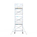 Rollgerüst Euroscaffold Basic 75x190 8,2m Arbeitshöhe Carbonplattform gegen Fassade - Gerüstexpress.de