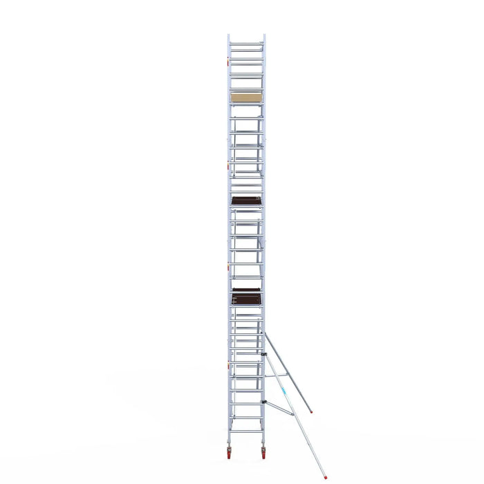 Rollgerüst Euroscaffold Basic 75x190 9,2m Arbeitshöhe an der Fassade - Gerüstexpress.de