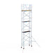 Rollgerüst Euroscaffold Basic 75x190 9,2m Arbeitshöhe Carbonplattform gegen Fassade - Gerüstexpress.de