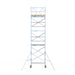 Rollgerüst Euroscaffold Basic 75x190 9,2m Arbeitshöhe Carbonplattform gegen Fassade - Gerüstexpress.de