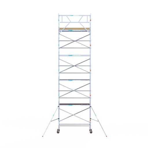 Rollgerüst Euroscaffold Basic 75x250 10,2m Arbeitshöhe an der Fassade - Gerüstexpress.de
