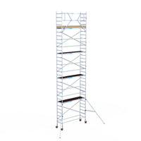 Rollgerüst Euroscaffold Basic 75x250 10,2m Arbeitshöhe Carbonplattform gegen Fassade