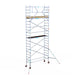 Rollgerüst Euroscaffold Basic 75x250 7,2m Arbeitshöhe Carbonplattform gegen Fassade - Gerüstexpress.de