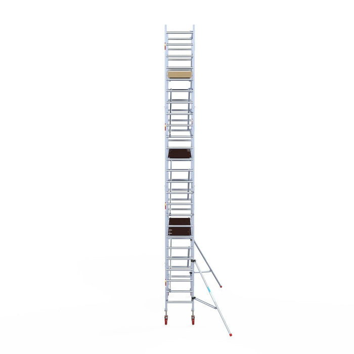 Rollgerüst Euroscaffold Basic 75x250 8,2m Arbeitshöhe an der Fassade - Gerüstexpress.de