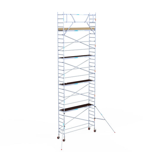 Rollgerüst Euroscaffold Basic 75x305 10,2m Arbeitshöhe an der Fassade - Gerüstexpress.de