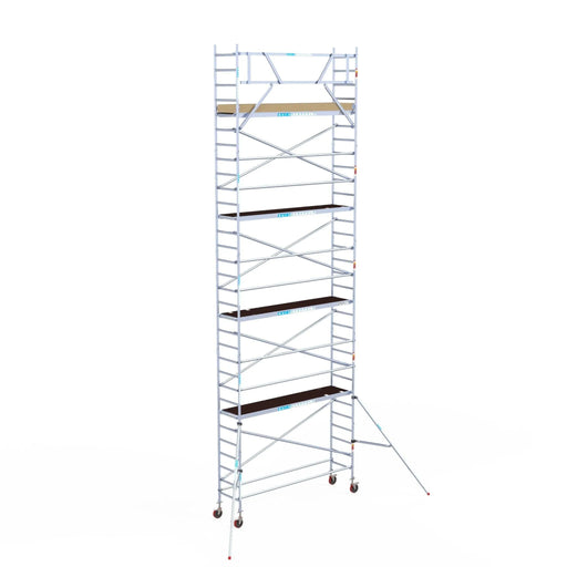 Rollgerüst Euroscaffold Basic 75x305 10,2m Arbeitshöhe an der Fassade - Gerüstexpress.de