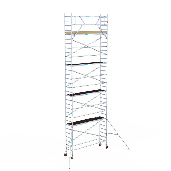 Rollgerüst Euroscaffold Basic 75x305 10,2m Arbeitshöhe an der Fassade - Gerüstexpress.de