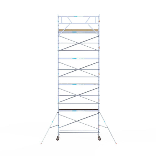 Rollgerüst Euroscaffold Basic 75x305 10,2m Arbeitshöhe an der Fassade - Gerüstexpress.de