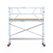 Rollgerüst Euroscaffold Basic 75x305 4,2m Arbeitshöhe an der Fassade - Gerüstexpress.de