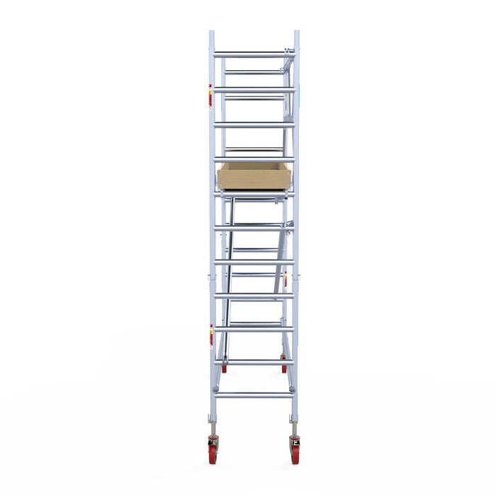 Rollgerüst Euroscaffold Basic 75x305 4,2m Arbeitshöhe an der Fassade - Gerüstexpress.de