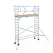 Rollgerüst Euroscaffold Basic 75x305 5,2m Arbeitshöhe an der Fassade - Gerüstexpress.de