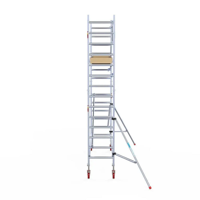 Rollgerüst Euroscaffold Basic 75x305 5,2m Arbeitshöhe an der Fassade - Gerüstexpress.de