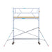 Rollgerüst Euroscaffold Basic 75x305 5,2m Arbeitshöhe Carbonplattform gegen Fassade - Gerüstexpress.de