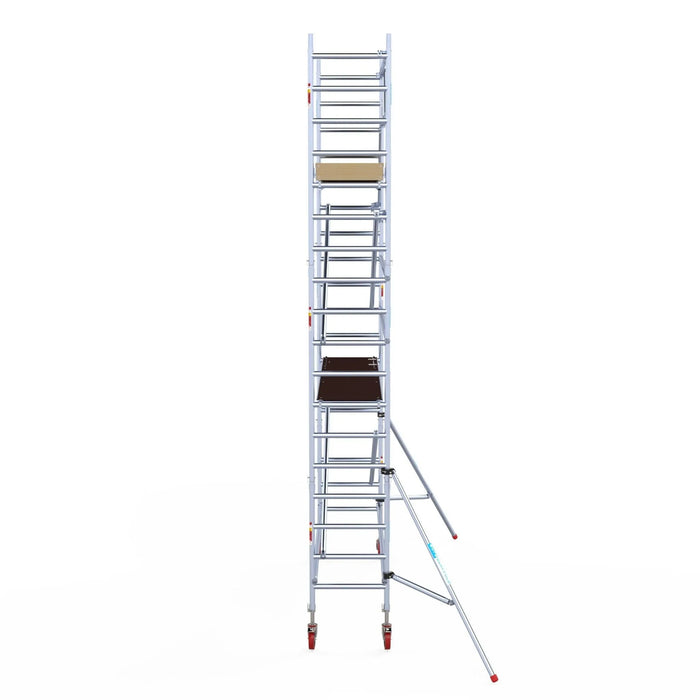 Rollgerüst Euroscaffold Basic 75x305 6,2m Arbeitshöhe an der Fassade - Gerüstexpress.de
