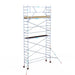Rollgerüst Euroscaffold Basic 75x305 7,2m Arbeitshöhe an der Fassade - Gerüstexpress.de