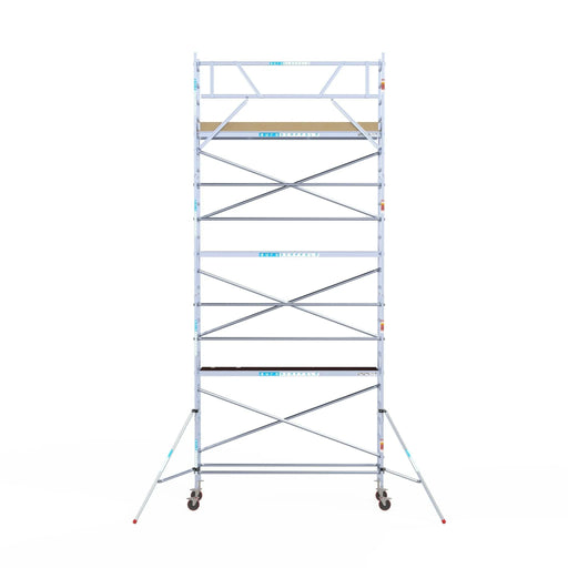 Rollgerüst Euroscaffold Basic 75x305 8,2m Arbeitshöhe an der Fassade - Gerüstexpress.de