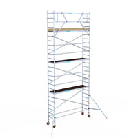 Rollgerüst Euroscaffold Basic 75x305 8,2m Arbeitshöhe Carbonplattform gegen Fassade