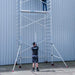 Rollgerüst Euroscaffold Basic 75x305 9,2m Arbeitshöhe an der Fassade - Gerüstexpress.de