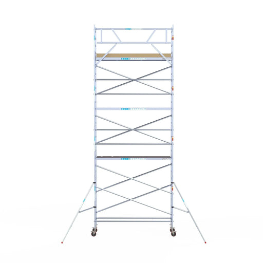 Rollgerüst Euroscaffold Basic 75x305 9,2m Arbeitshöhe an der Fassade - Gerüstexpress.de