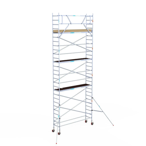 Rollgerüst Euroscaffold Basic 75x305 9,2m Arbeitshöhe an der Fassade - Gerüstexpress.de