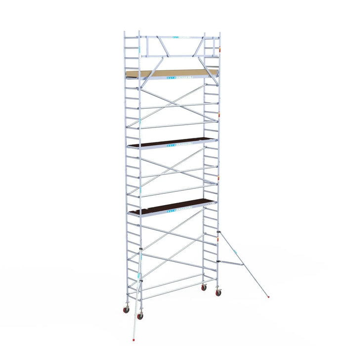 Rollgerüst Euroscaffold Basic 75x305 9,2m Arbeitshöhe an der Fassade - Gerüstexpress.de