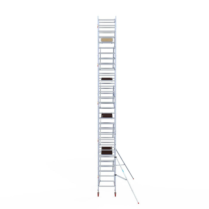 Rollgerüst Euroscaffold Basic 90x190 10,2m Arbeitshöhe an der Fassade - Gerüstexpress.de