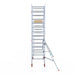 Rollgerüst Euroscaffold Basic 90x190 5,2m Arbeitshöhe Carbonplattform gegen Fassade - Gerüstexpress.de
