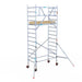 Rollgerüst Euroscaffold Basic 90x190 5,2m Arbeitshöhe Carbonplattform gegen Fassade - Gerüstexpress.de