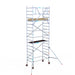 Rollgerüst Euroscaffold Basic 90x190 6,2m Arbeitshöhe an der Fassade - Gerüstexpress.de