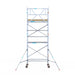 Rollgerüst Euroscaffold Basic 90x190 6,2m Arbeitshöhe an der Fassade - Gerüstexpress.de