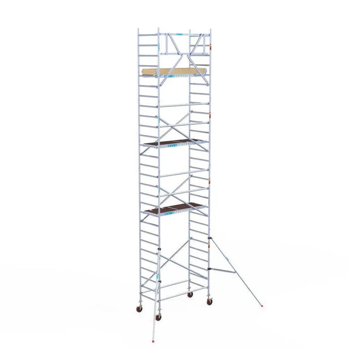 Rollgerüst Euroscaffold Basic 90x190 9,2m Arbeitshöhe an der Fassade - Gerüstexpress.de