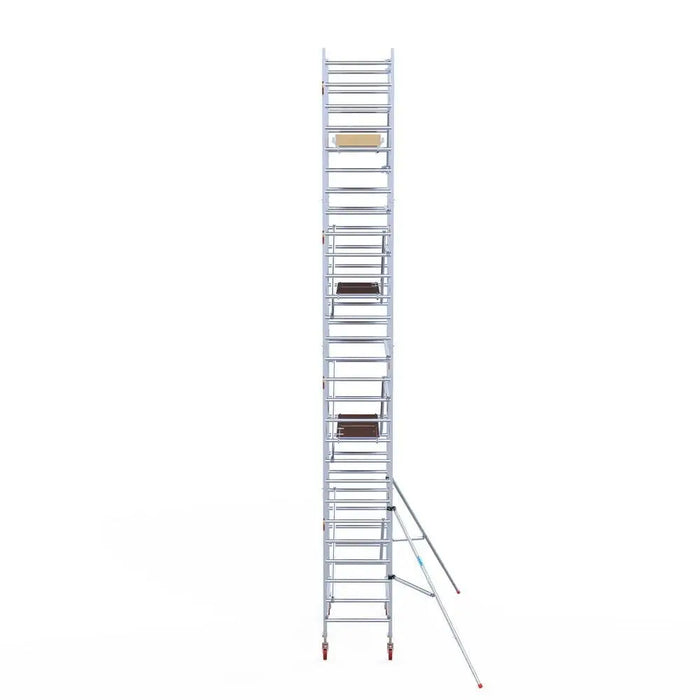 Rollgerüst Euroscaffold Basic 90x190 9,2m Arbeitshöhe an der Fassade - Gerüstexpress.de