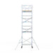 Rollgerüst Euroscaffold Basic 90x190 9,2m Arbeitshöhe Carbonplattform gegen Fassade - Gerüstexpress.de